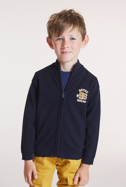 Cardigan a collo alto nero bambino 1