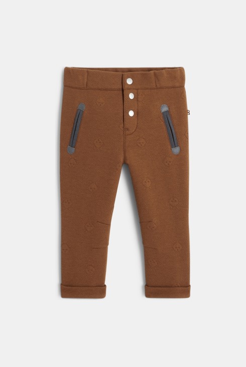 Pantalon fantaisie animaux en relief marron bébé garçon 2