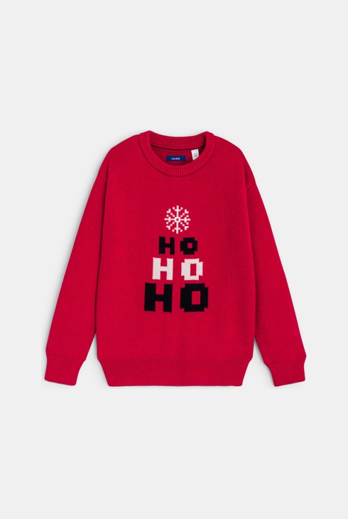 Rdeč fantovski božični pulover 1