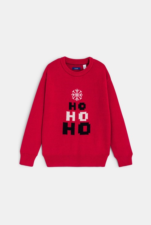 Rdeč fantovski božični pulover 2