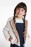 Blouson en fausse fourrure unie blanc fille 4