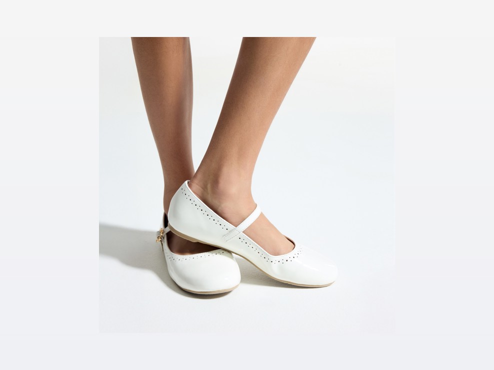 Schicke Lackballerinas weiß Mädchen 1