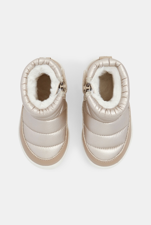 Botki ocieplane pikowane beżowe niemowlę dziewczynka 2