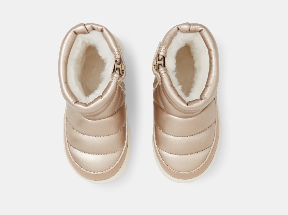 Boots matelassées fourrées or bébé fille 2
