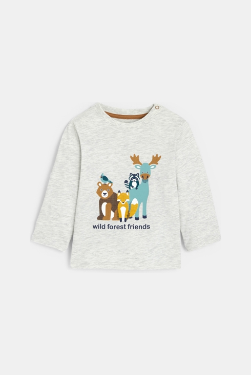 Baby-T-Shirt Tiere grau, Jungen 1