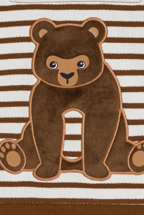 Baby boy's striped bear hoodie 2