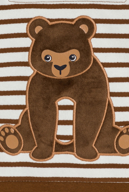 Baby boy's striped bear hoodie 2