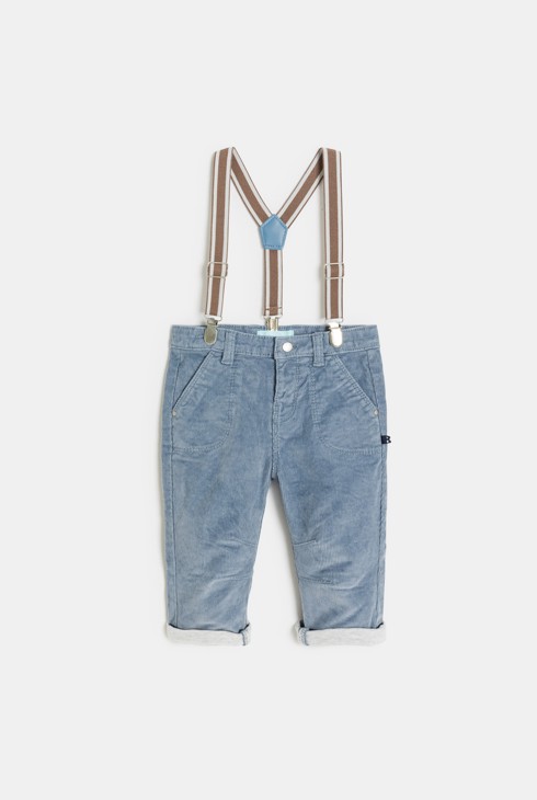 Cordhose mit Hosenträgern blau Kleinkind Jungen 1