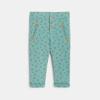 Pantalon coton doublé velours imprimé ourson vert bébé garçon