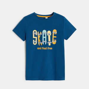 T-shirt motif skate bleu garçon 1