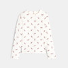 T-shirt maille côtelée imprimé nœuds blanc fille Lili Gaufrette