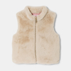 Gilet sans manches en sherpa fille crème Lili Gaufrette