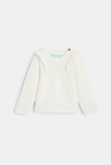 Pull maille tricot à volants blanc bébé fille
