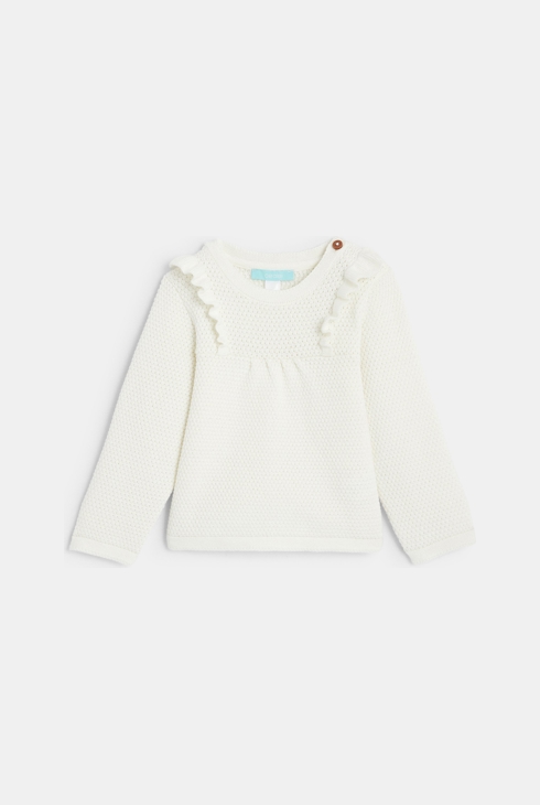 Strickpullover mit Volants Weiß Baby Mädchen 1