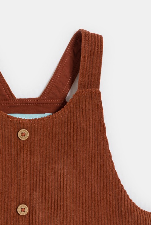 Vestit de peto de pana marró bebè nena 2