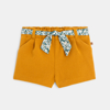 Short chaud ceinture fleurie jaune bébé fille