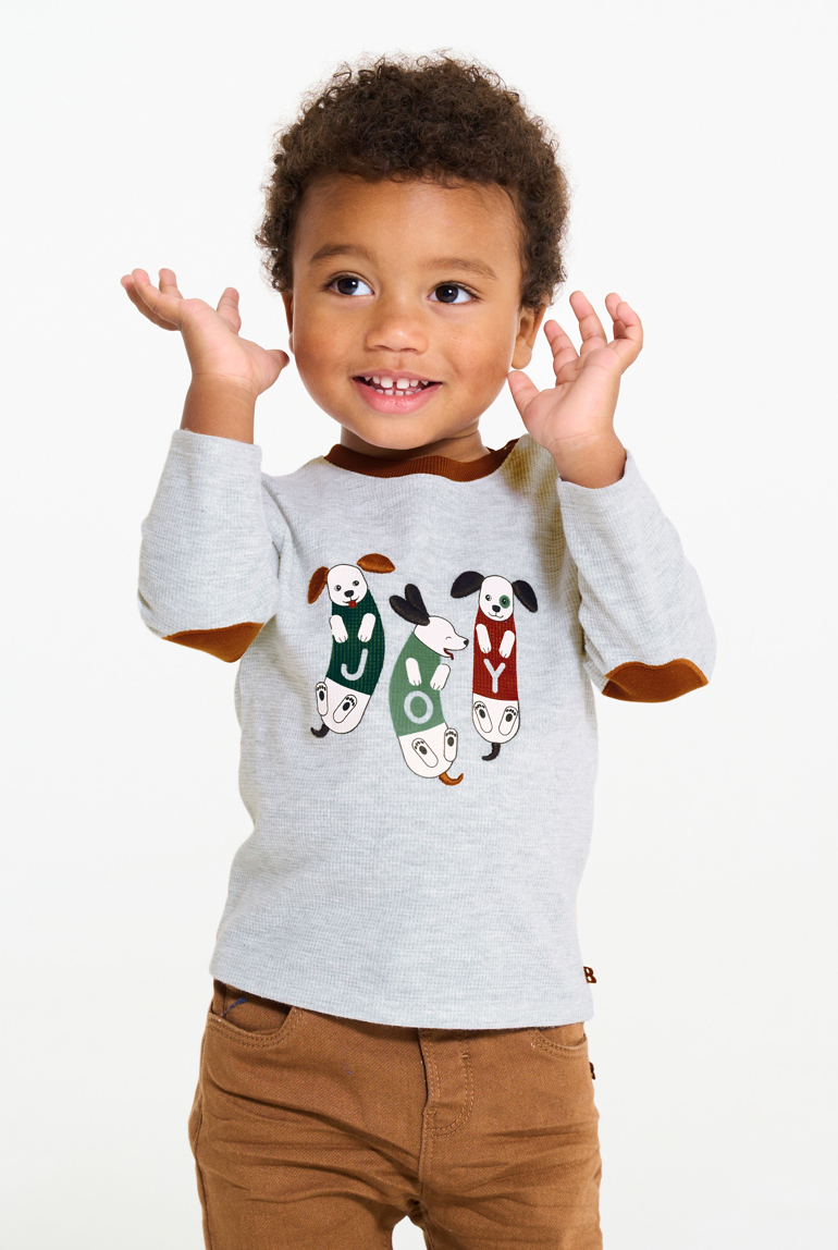 T-shirt coton chiens gris bébé garçon 1