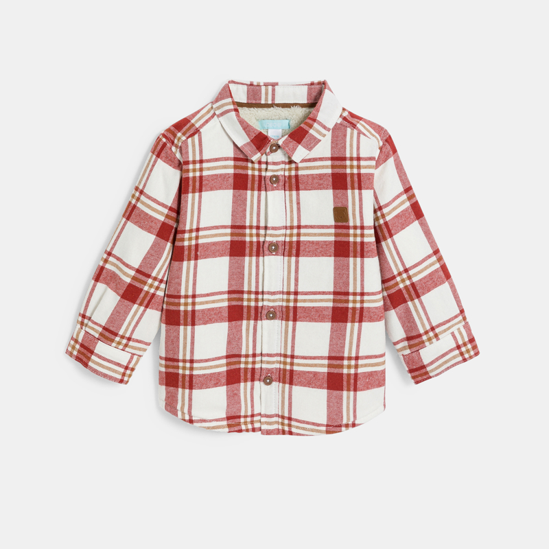 OBAIBI - Surchemise doublée sherpa à carreaux rouge bébé garçon - Garcon