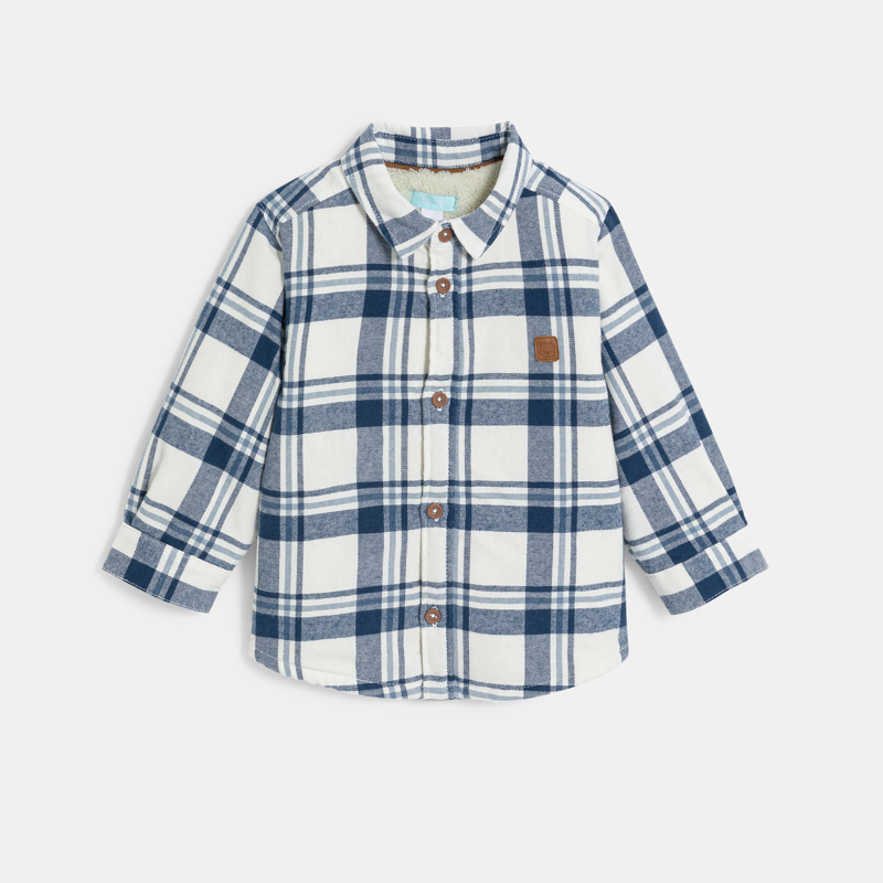OBAIBI - Surchemise doublée sherpa à carreaux bleus bébé garçon - Garcon