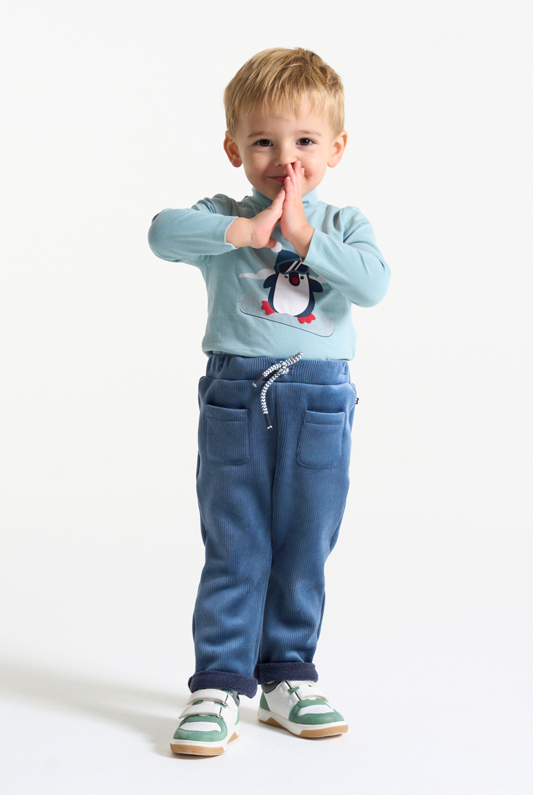 Blaue Hose aus Cordstoff mit Fleecefutter Baby Jungen 1