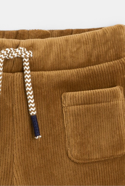 Pantalon velours côtelé polaire marron bébé garçon