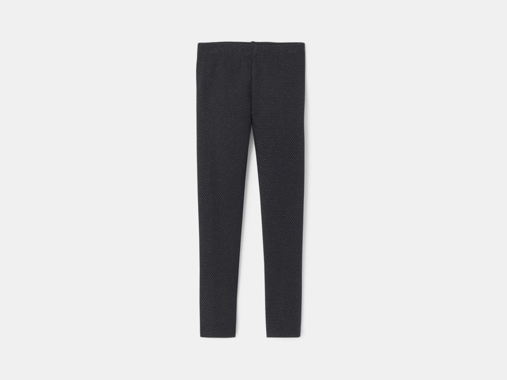 Zwarte blinkende legging van joggingstof voor meisjes 1