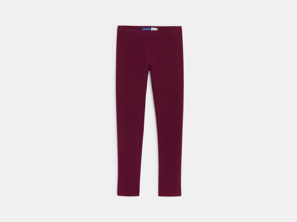 Leggings en molleton irisé violet Fille 1