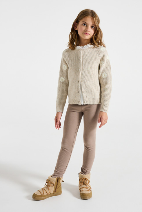 Girls' sparkly fleece leggings 1