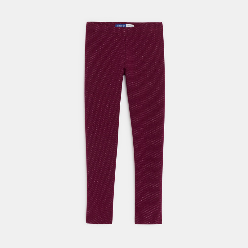 Violette Leggings aus schillerndem Molton für Mädchen