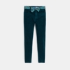 Pantalon skinny en velours ras bleu Fille