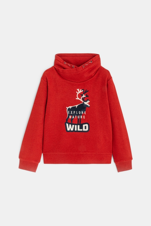 Sweat-shirt à message rouge Garçon 1