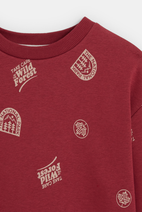 Sweat-shirt imprimé rouge Garçon