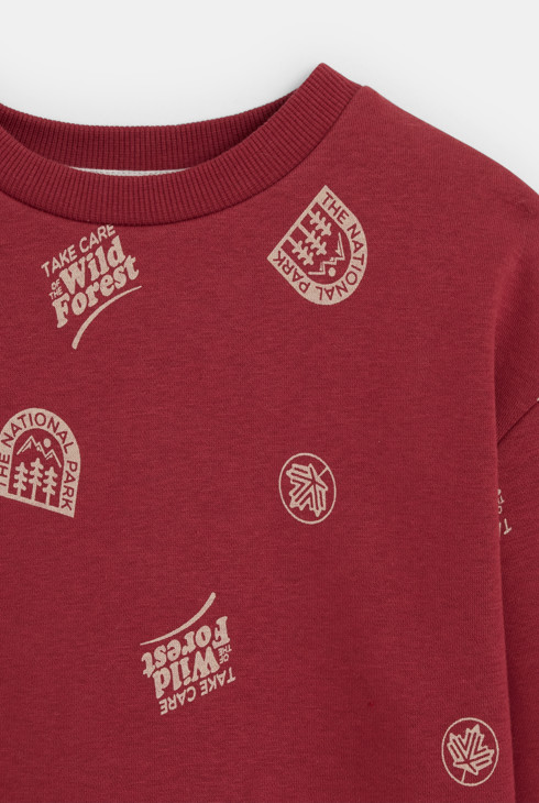 Rdeči pulover s potiskom za dečke 2