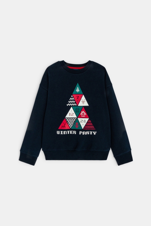 Weihnachts-Sweatshirt in Blau für Jungen 1