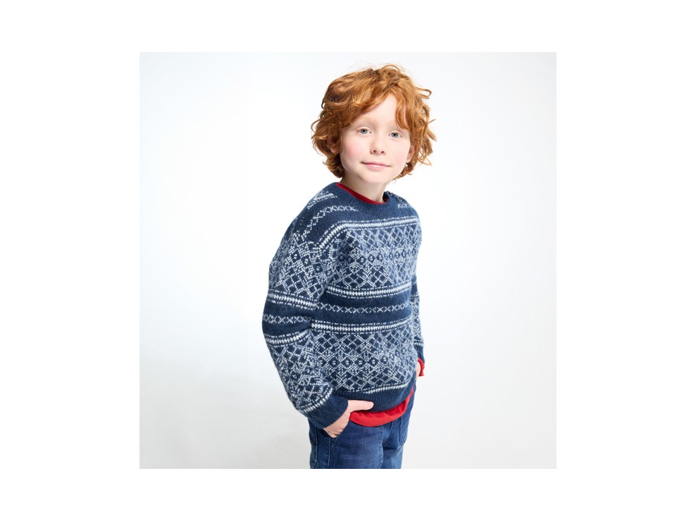 Pull jacquard bleu Garçon 1