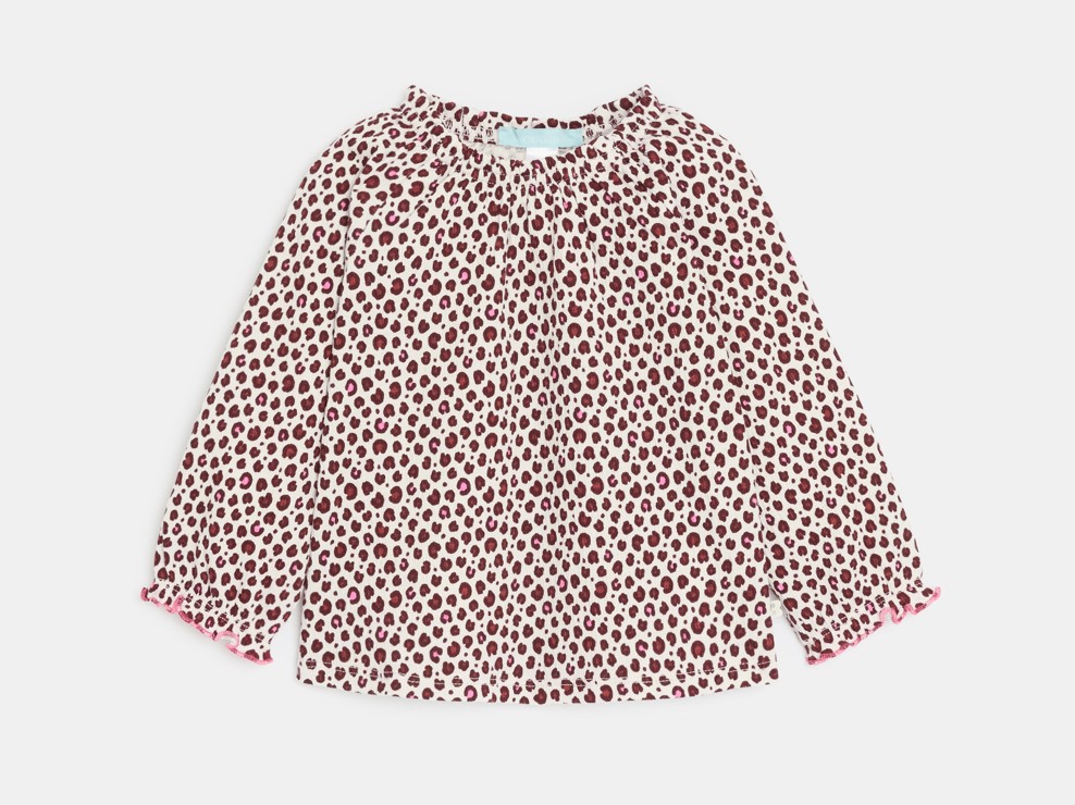 Seersucker bloes met luipaardprint voor babymeisjes 1