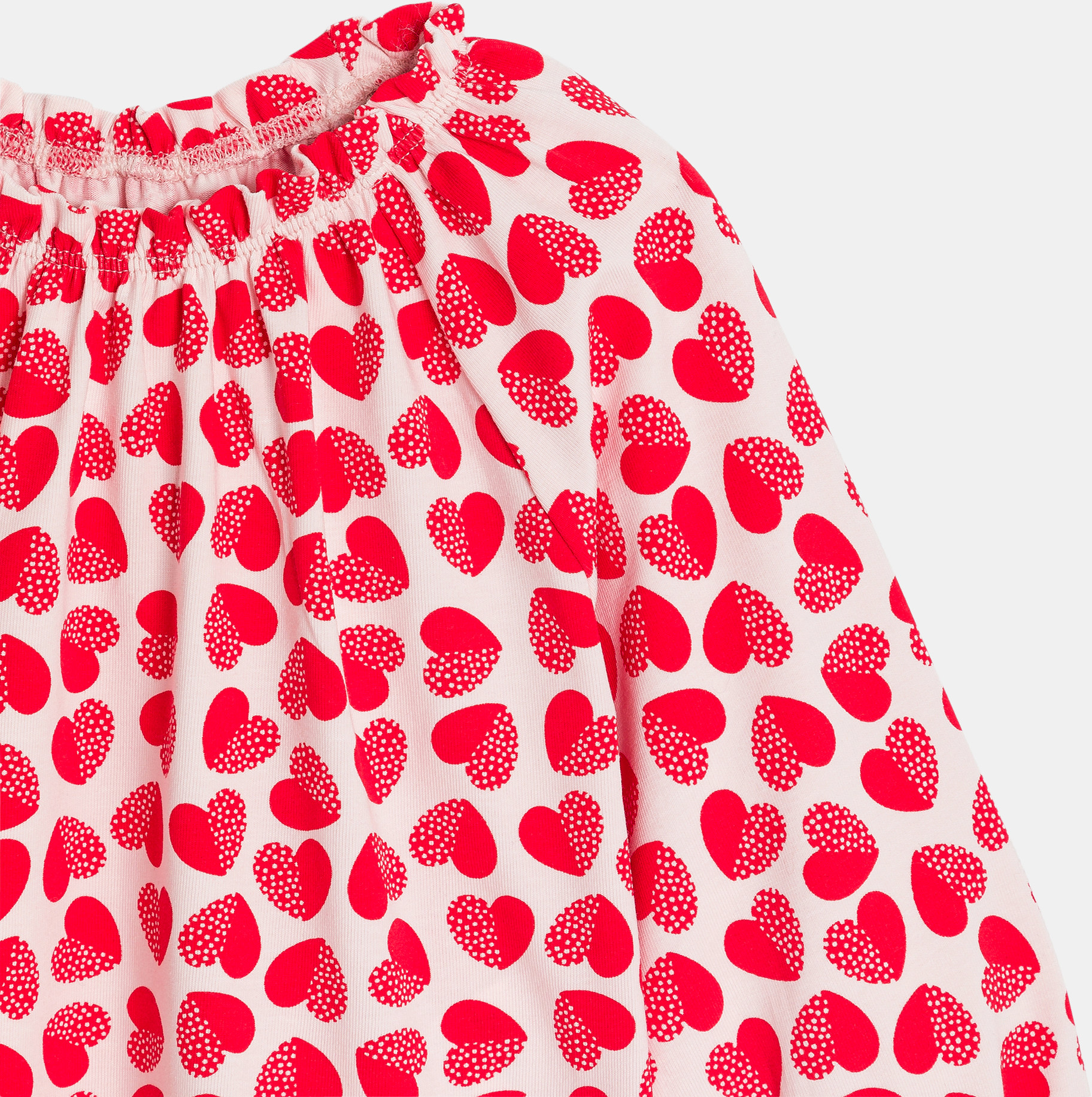 Blouse seersucker imprimée rouge bébé fille