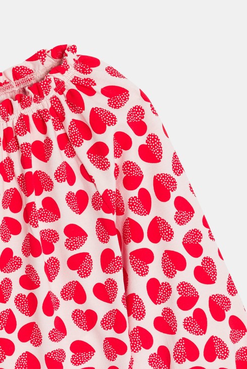Blouse seersucker imprimée rouge bébé fille 2