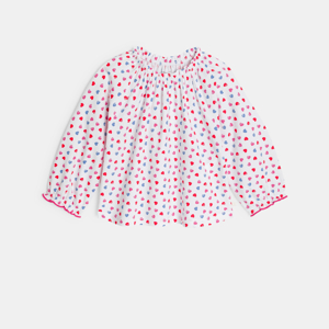 Blouse seersucker imprimée bleu bébé fille 1