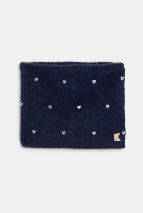 Moder snood z izvezenimi srčki za deklice 1