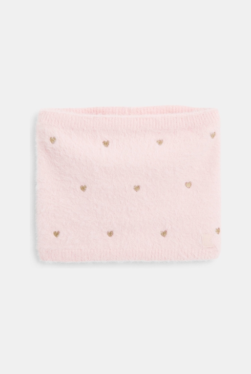 Snood, bestickt mit rosa Herzen, Mädchen 1