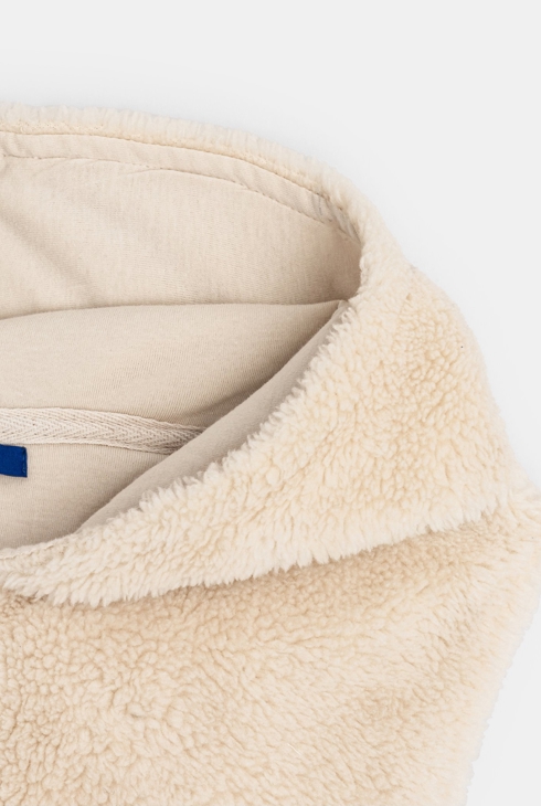 Capuchon en moumoute Sherpa beige Mixte
