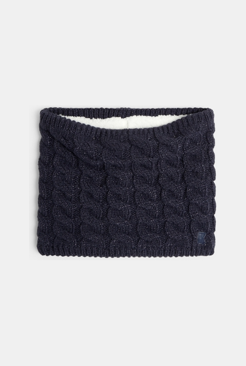 Dekliški šal snood s kitami mavričen mornarsko moder 1