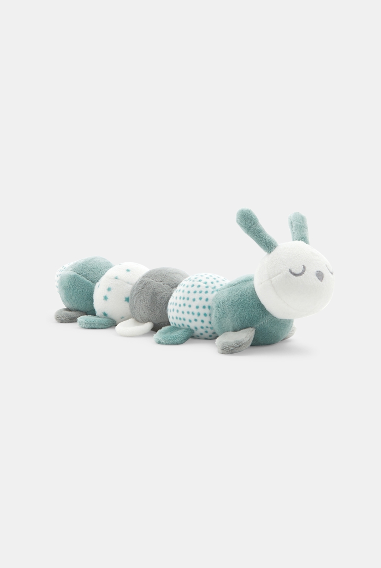 Doudou chenille en velours vert naissance 1