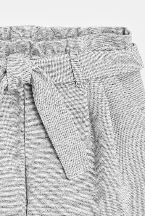 Pantalon chino ceinturé gris fille 2