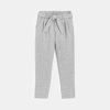 Pantalon chino ceinturé gris fille