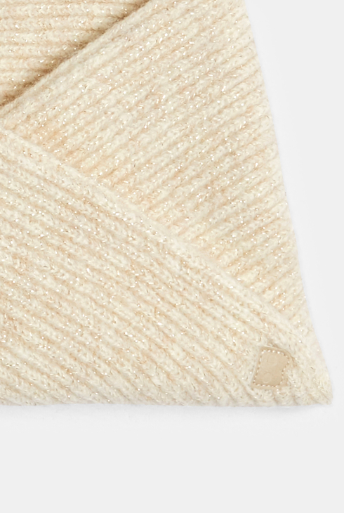 Snood croisé en maille tricot beige bébé fille