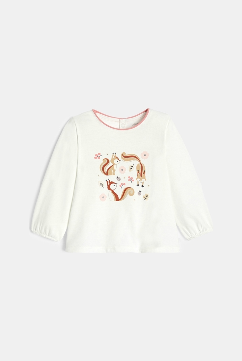 Różowa koszulka w zwierzątka niemowlę dziewczynka 1