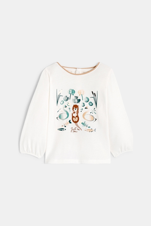 T-shirt impression animaux vert bébé fille 1