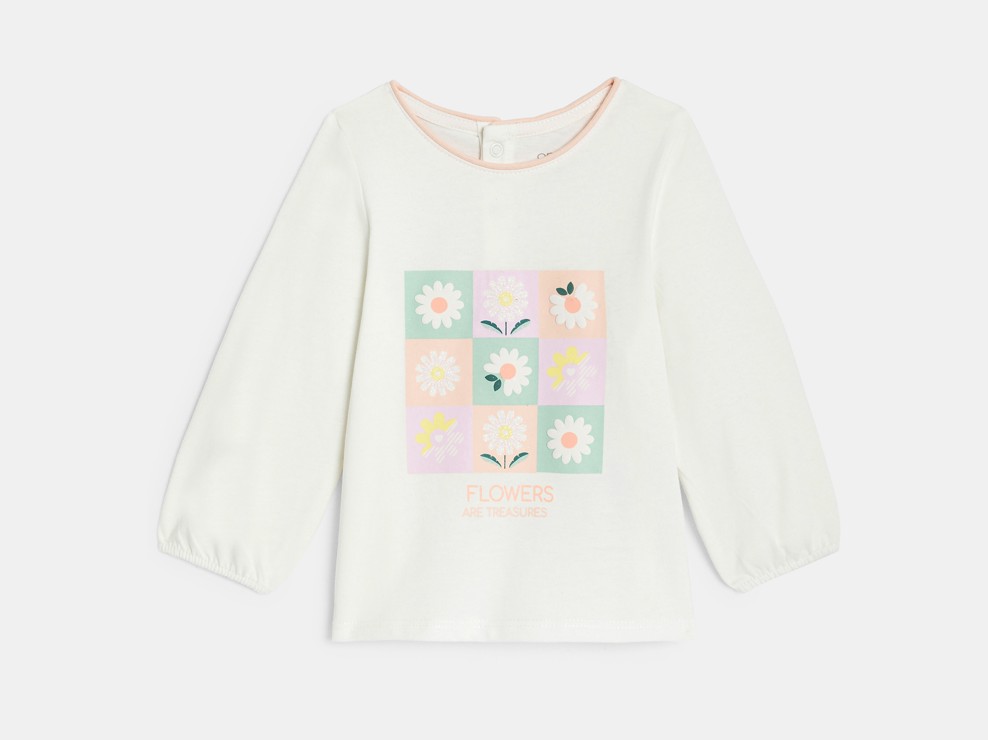 Camiseta blanca estampada para niña 1